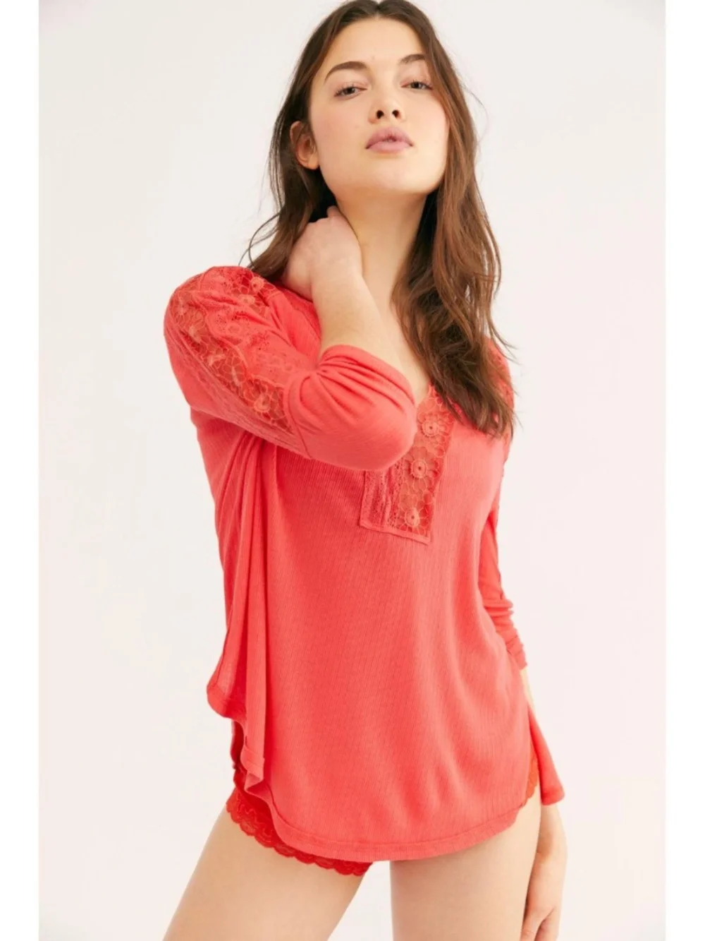 NEW Free People Lola Top Rose Crimson XS
